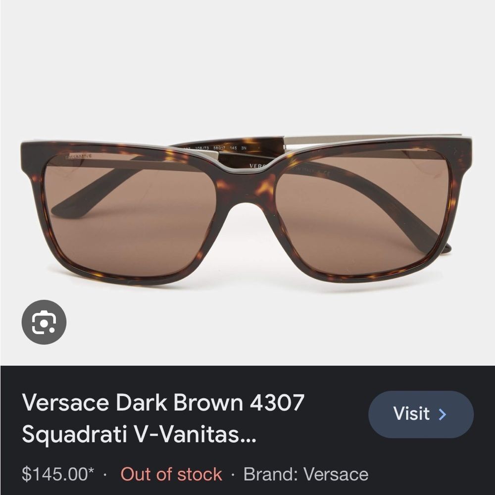 Versace Dark Brown 4307 Squadrati V- Vanitas Sunglasses - Picture 5 of 5